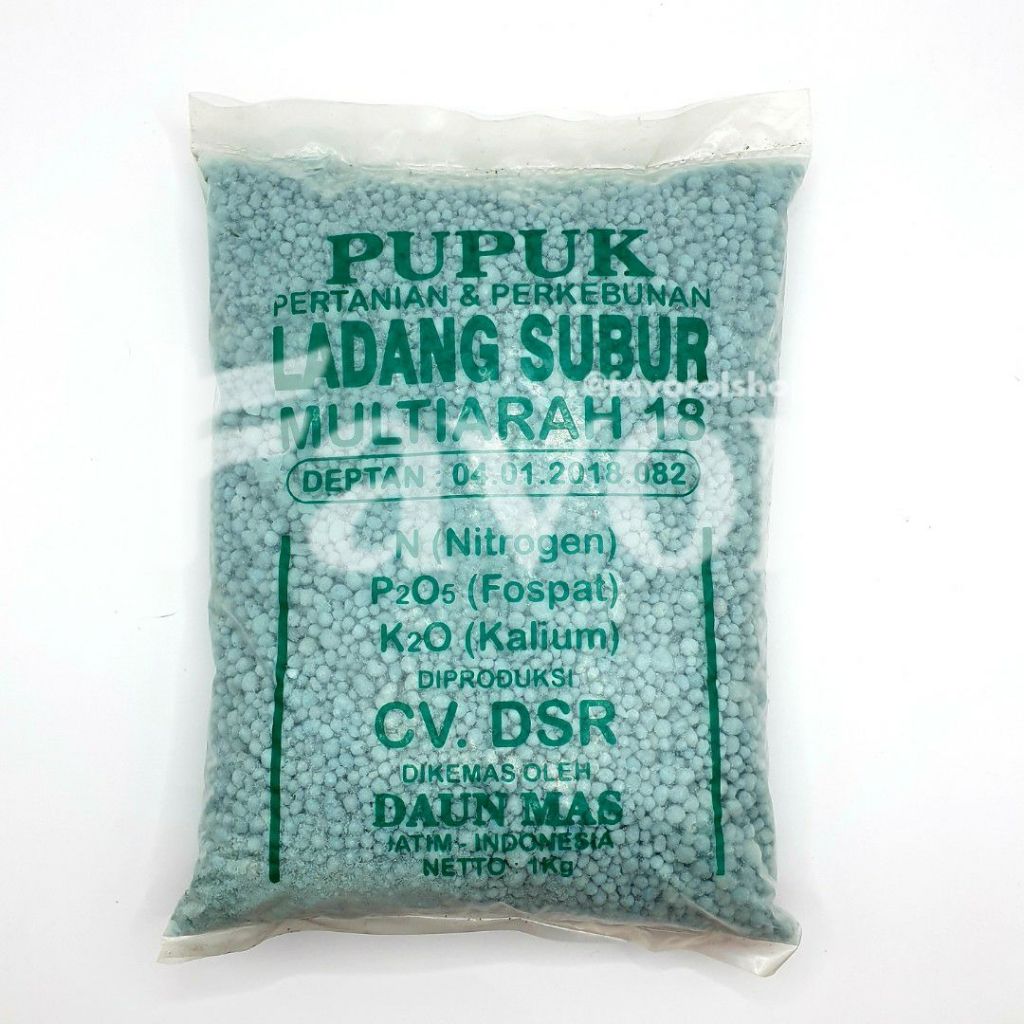 Pupuk NPK EKONOMIS 1kg Ladang Subur Mulitarah 18 Daun Mas Penyubur Daun , Buah , Bunga Harga Hemat &