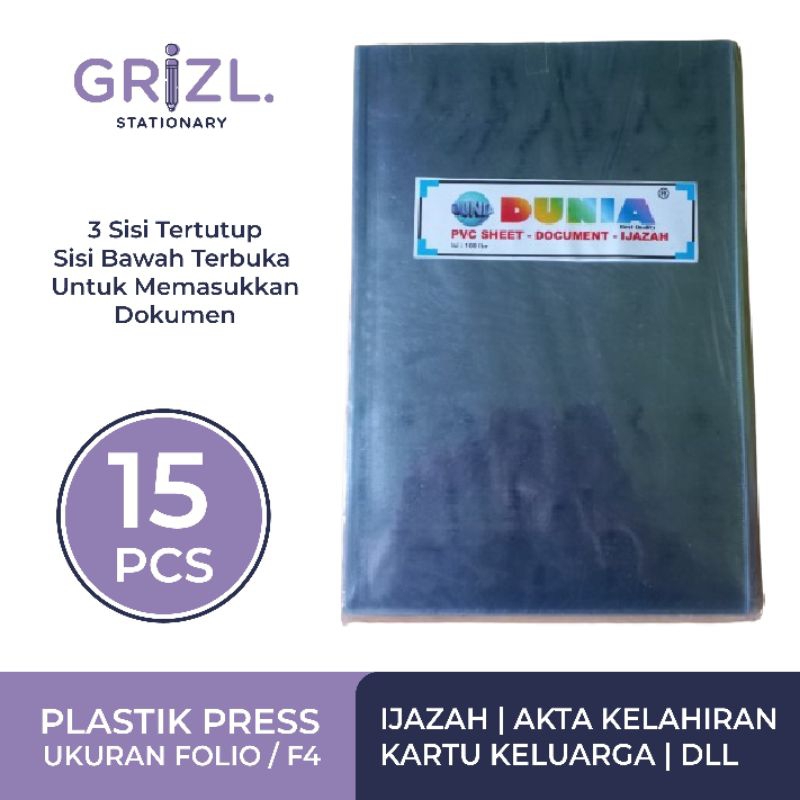 

15 Pcs Plastik Press Kartu Keluarga Akta Kelahiran Ijazah Ukuran Folio F4