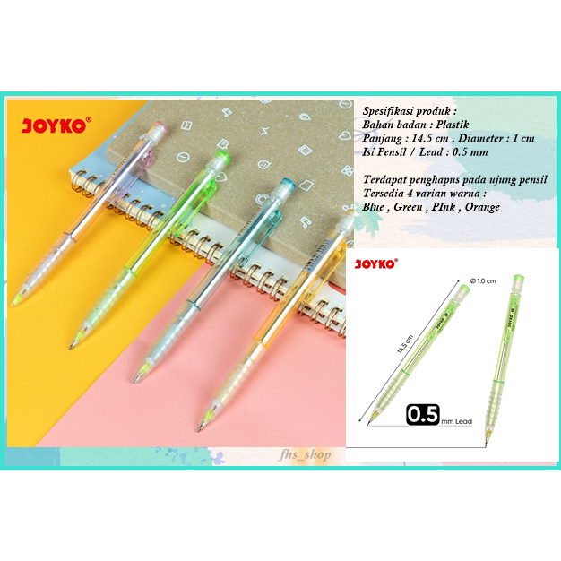 

Pensil Mekanik Joyko 0.5 mm MP-15 Joyko Mechanical Pencil MP-15