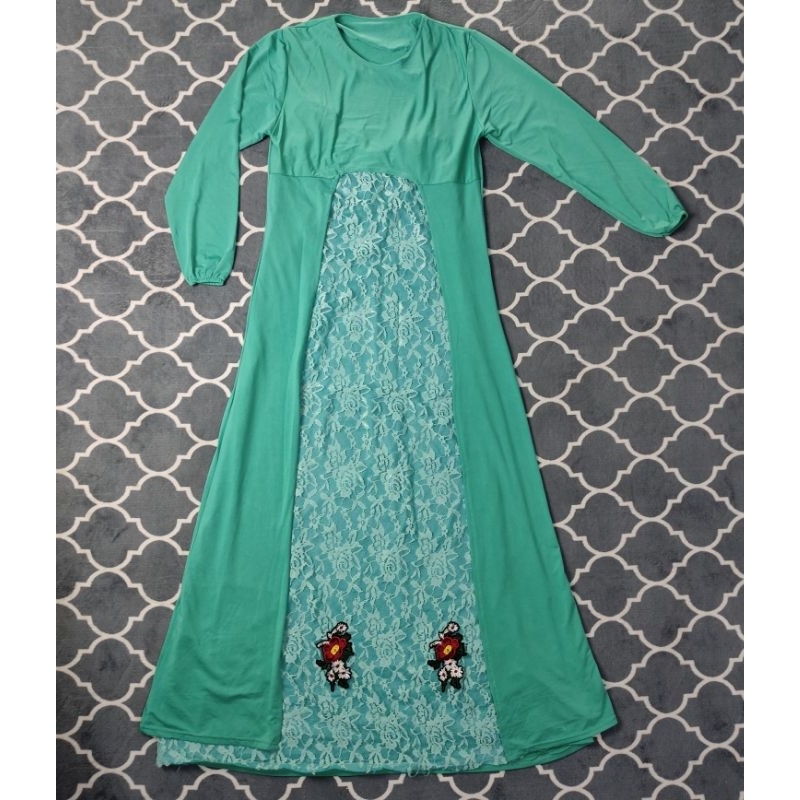 PL❤️DRESS/SET GAMIS LEBARAN HEMAT SET INNER BROKAT & OUTER JERSEY PREMIUM