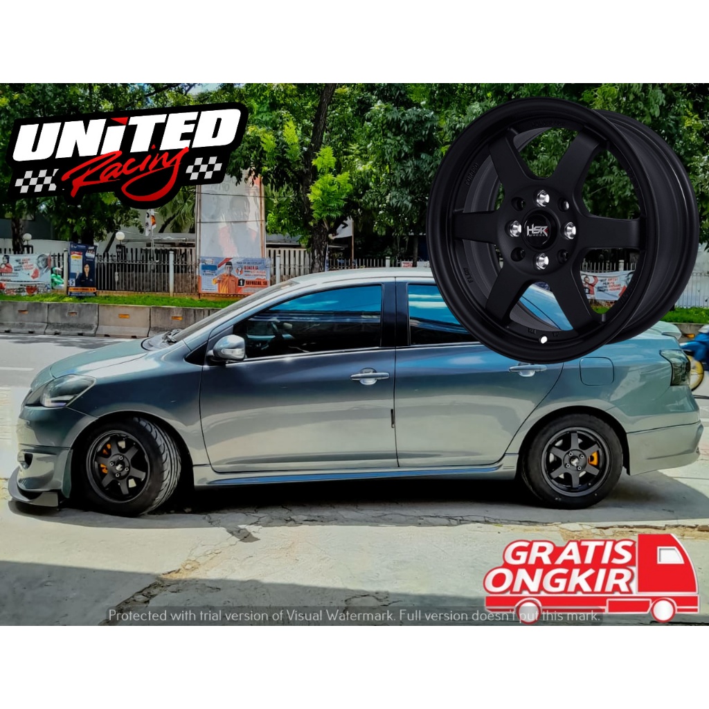 VELG MOBIL TOYOTA VIOS RING 15 HSR TOKYO R15 BLACK VELEG JDM TE37 HITAM