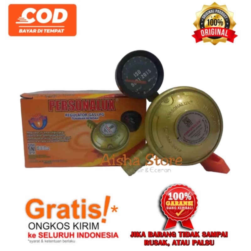REGULATOR PERSONALUX METER TEKANAN RENDAH/REGULATOR KOMPOR GAS ELPIJI MURAH/REGULATOR GAS LPG PERSON