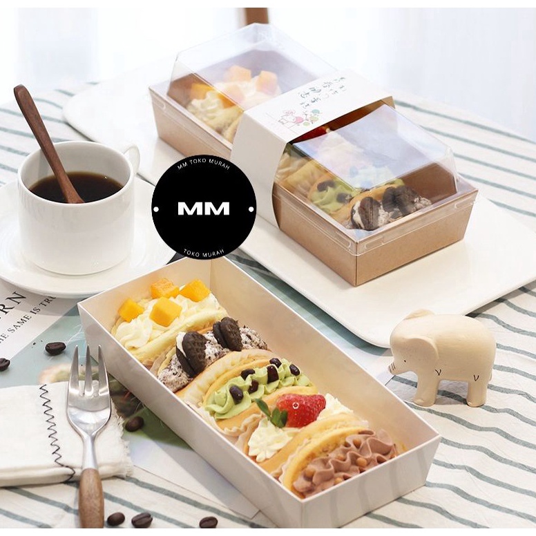 

Premium 1pcs paper box burger sandwich roti kotak kue box brownies salad ZZ
