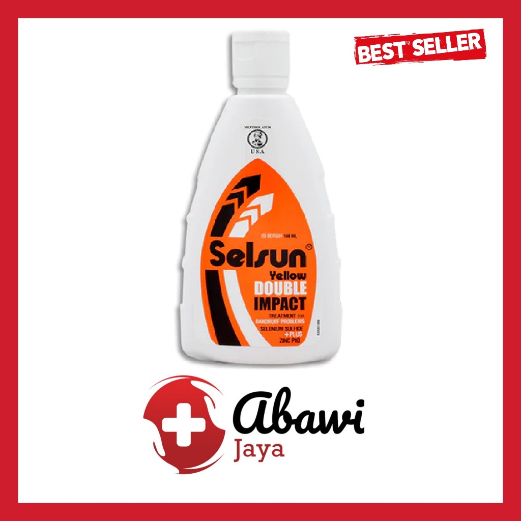 [AB] Selsun Yellow Double Impact Shampo 100 ml / Menghilangkan ketombe yang berat