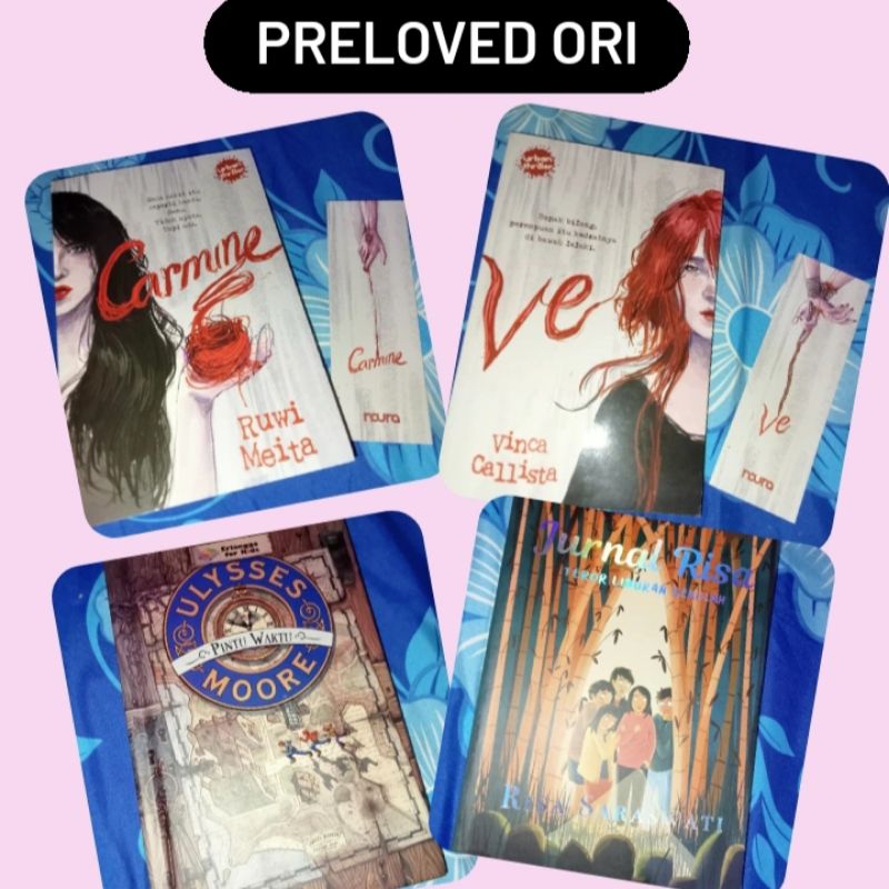 (PRELOVED/BEKAS ORI) novel Carmine, Ve, Pintu waktu Ulysses Moore, Jurnal risa teror liburan sekolah