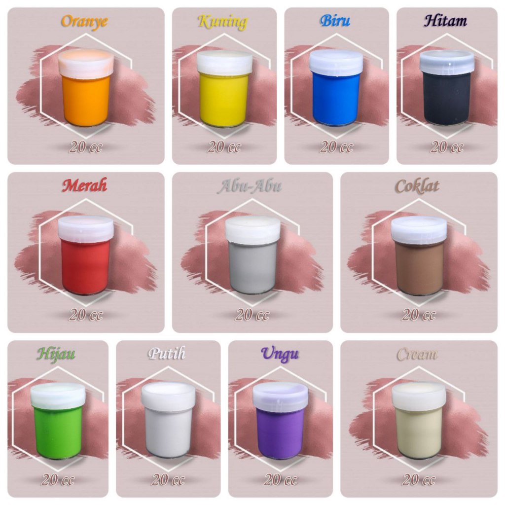 

Cat Air Lukis Anak Finger Paint 20 CC Cat Lukis Patung Kanvas 20ml Water Color Paint