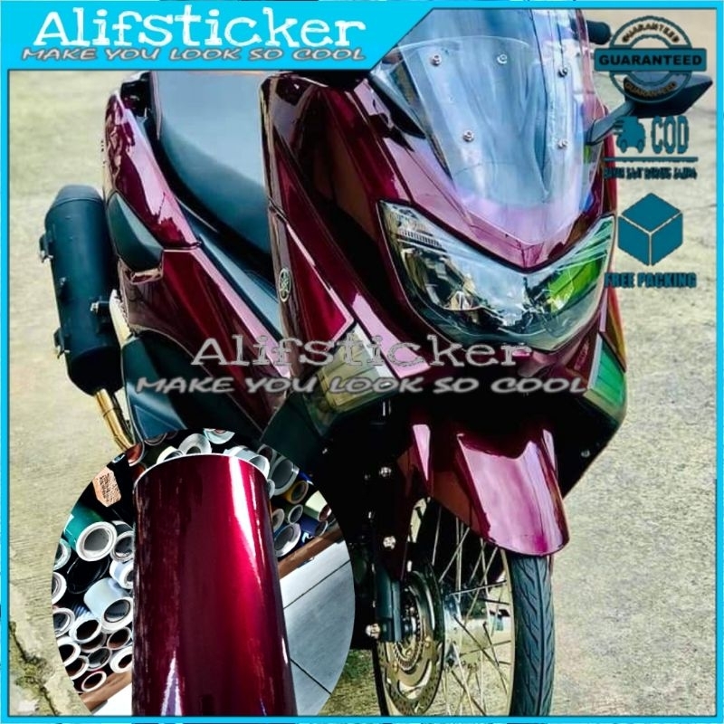 Skotlet Merah Tua Metalik Stiker Scotlet Dark red Candy Metalic Scotlite Merah Doff Untuk Variasi Li