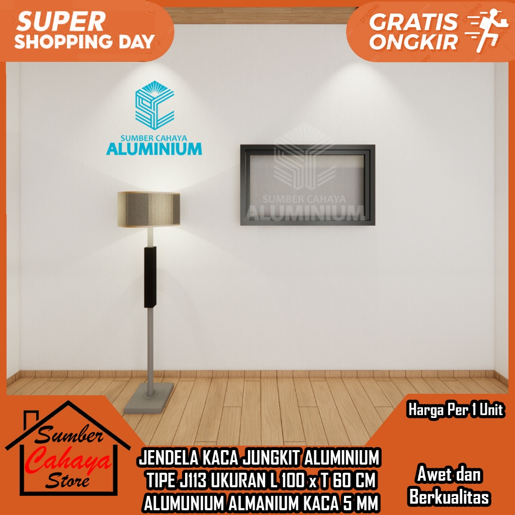 [KARGO] JENDELA JUNGKIT ALUMINIUM TIPE J113 L 100 x T 60 CASEMENT KASMEN WINDOW ALUMINUM 100 X 60 KA