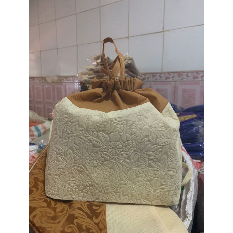 1 PACK ISI 12PCS | READY TAS BERKAT MEWAH EMBOS TAS HAJATAN NASI KOTAK BOX 22X22