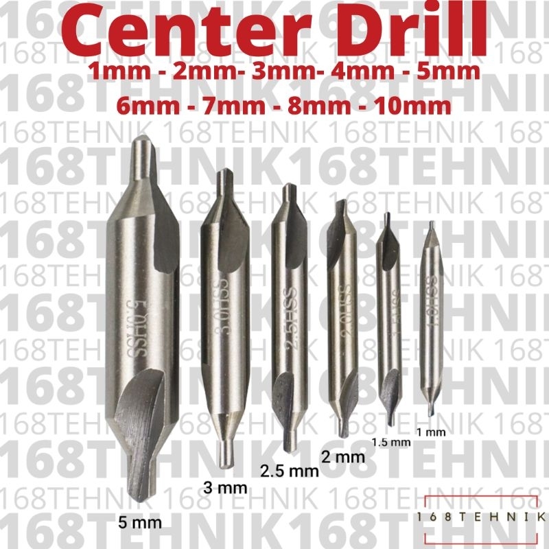 CENTER DRILL SEMUA UKURAN 1.0mm - 10.0mm / BOR SENTER / SENTER BOR / CENTER DRILL 1MM BS1 CENTER DRI