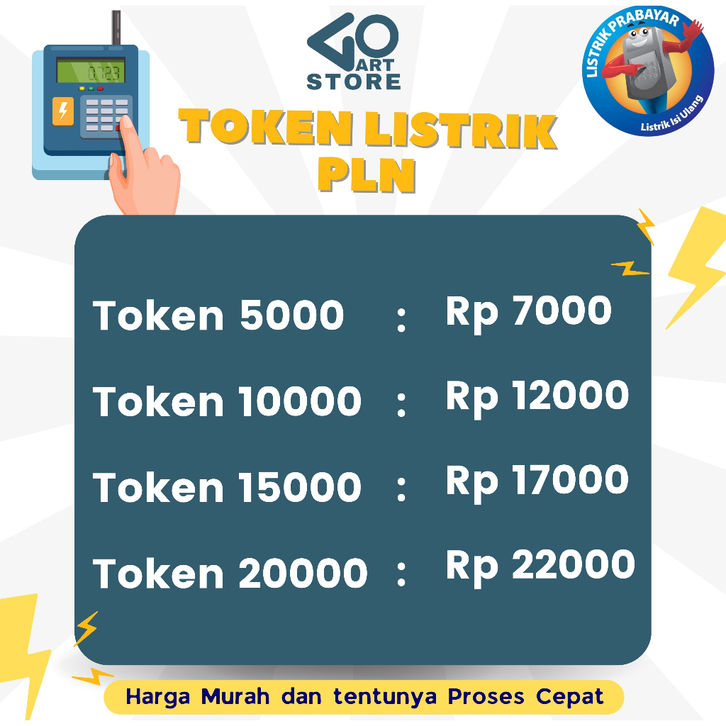 Token Listrik PLN Nominal 5000, 10000, 15000, 20000