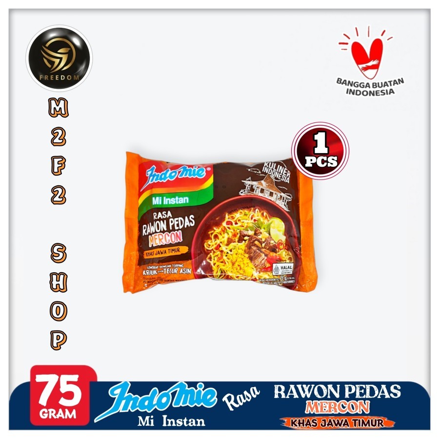 

Indomie Mie Instant Kuah Rasa Rawon Pedas Mercon | Bag - 75 gr (Kemasan Satuan)