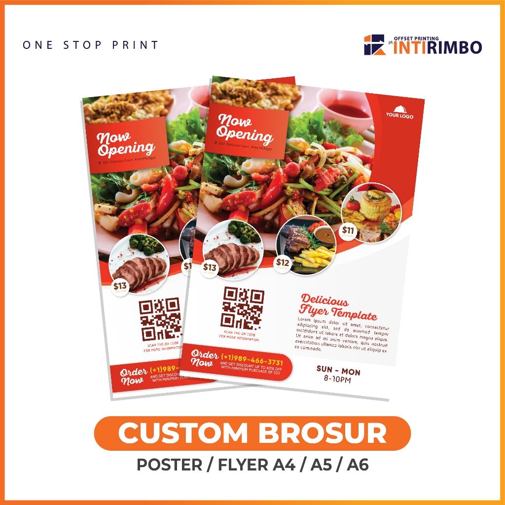 

Cetak Print Brosur Flyer / Custom Kertas Promosi Murah Ukuran A4 / A5 / A6