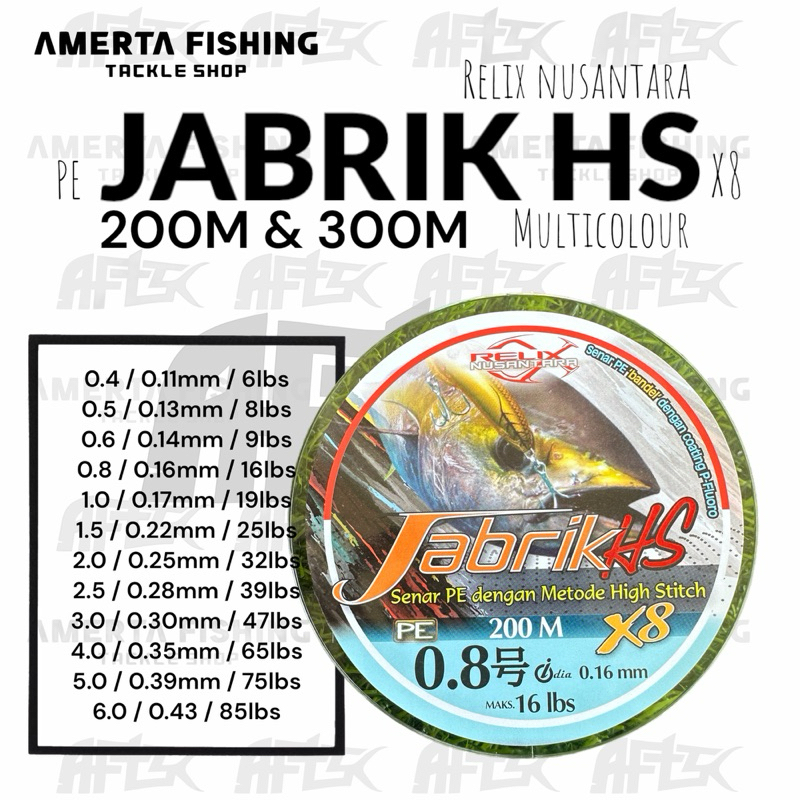 PE JABRIK HS 200M / 300M / 400M / 500M RELIX NUSANTARA SENAR PE BRAID