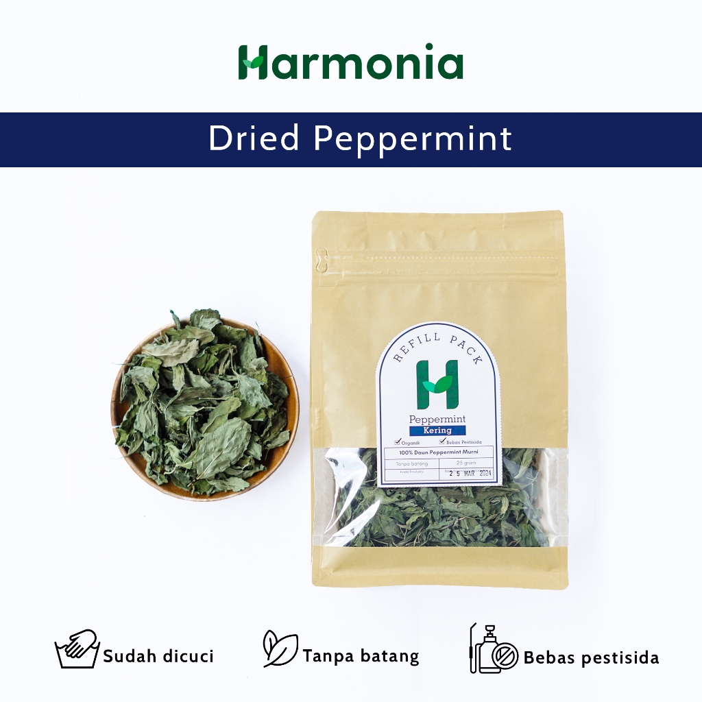 

Peppermint kering organik tanpa batang (Kemasan Refill 25g)