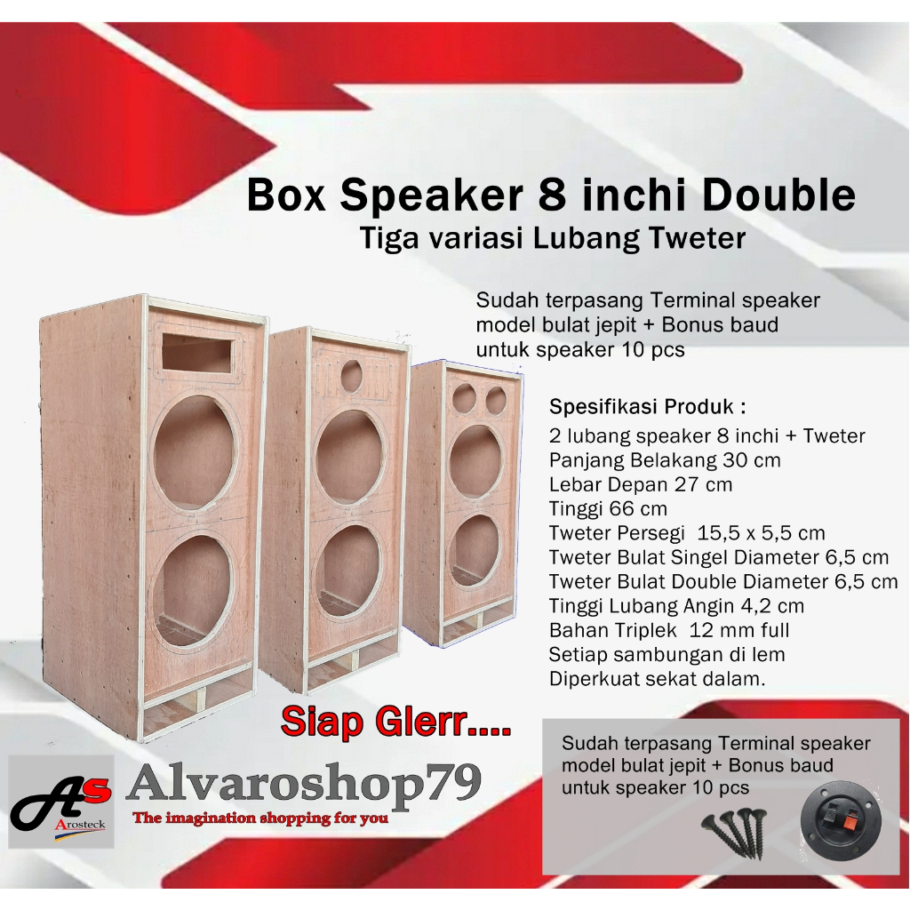 Box speaker 8 inchi dobel, box speaker 8 inchi double, box salon 8 inchi dobel, Audio Box Music 8 in
