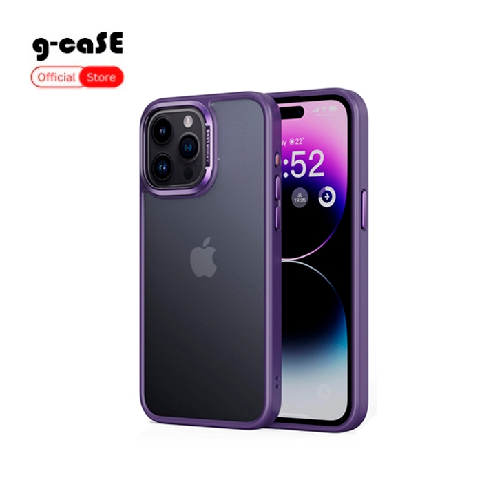 G-caSE Soft Case Silicone Doff Matte Iphone 13 14 14pro 14promax Promax Pro Max Casing Deep purple