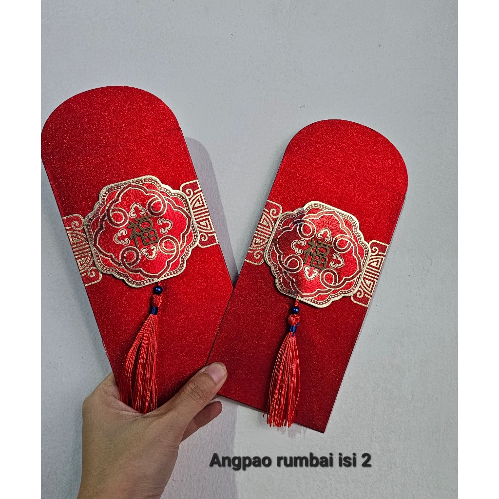 

ANGPAO IMLEK PANJANG FU FUK GLITTER RUMBAI ISI 2