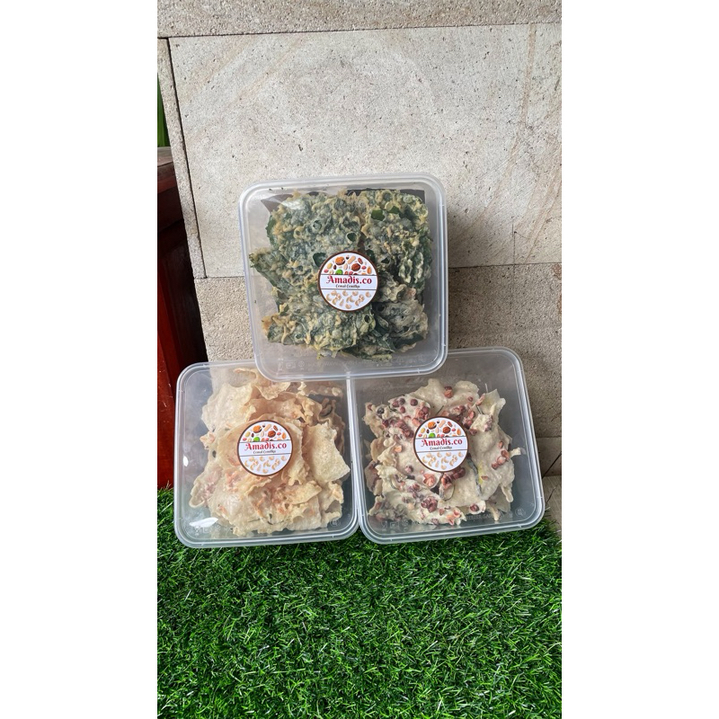 

Peyek Bundling 3 varian teri, bayam dan kacang