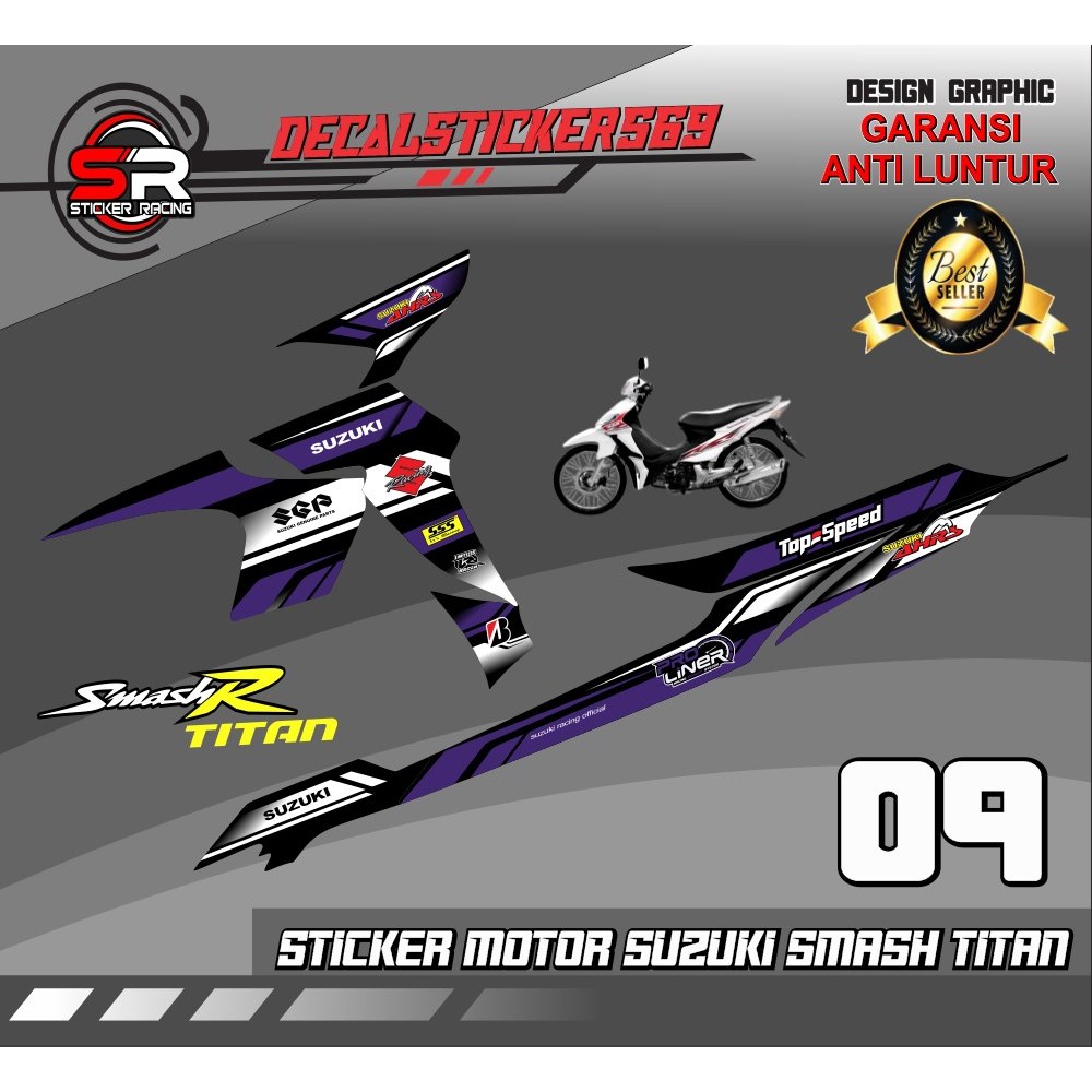 Striping Sticker SMASH TITAN Sticker Variasi SUZUKI SMASH TITAN