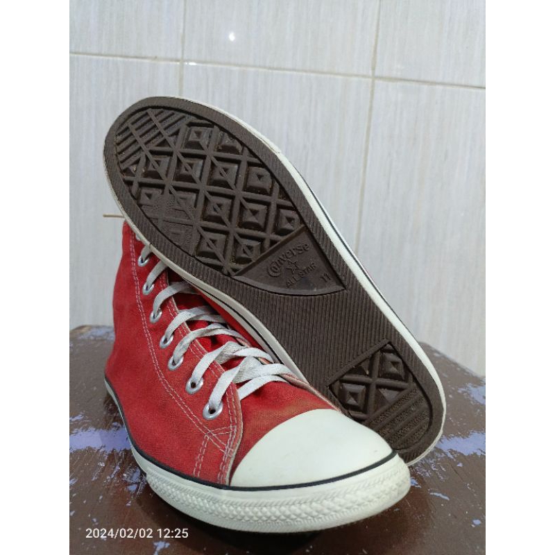 Sepatu Converse Slim High Red Merah Size 45 Insole 29,5 Pernah Dipakai