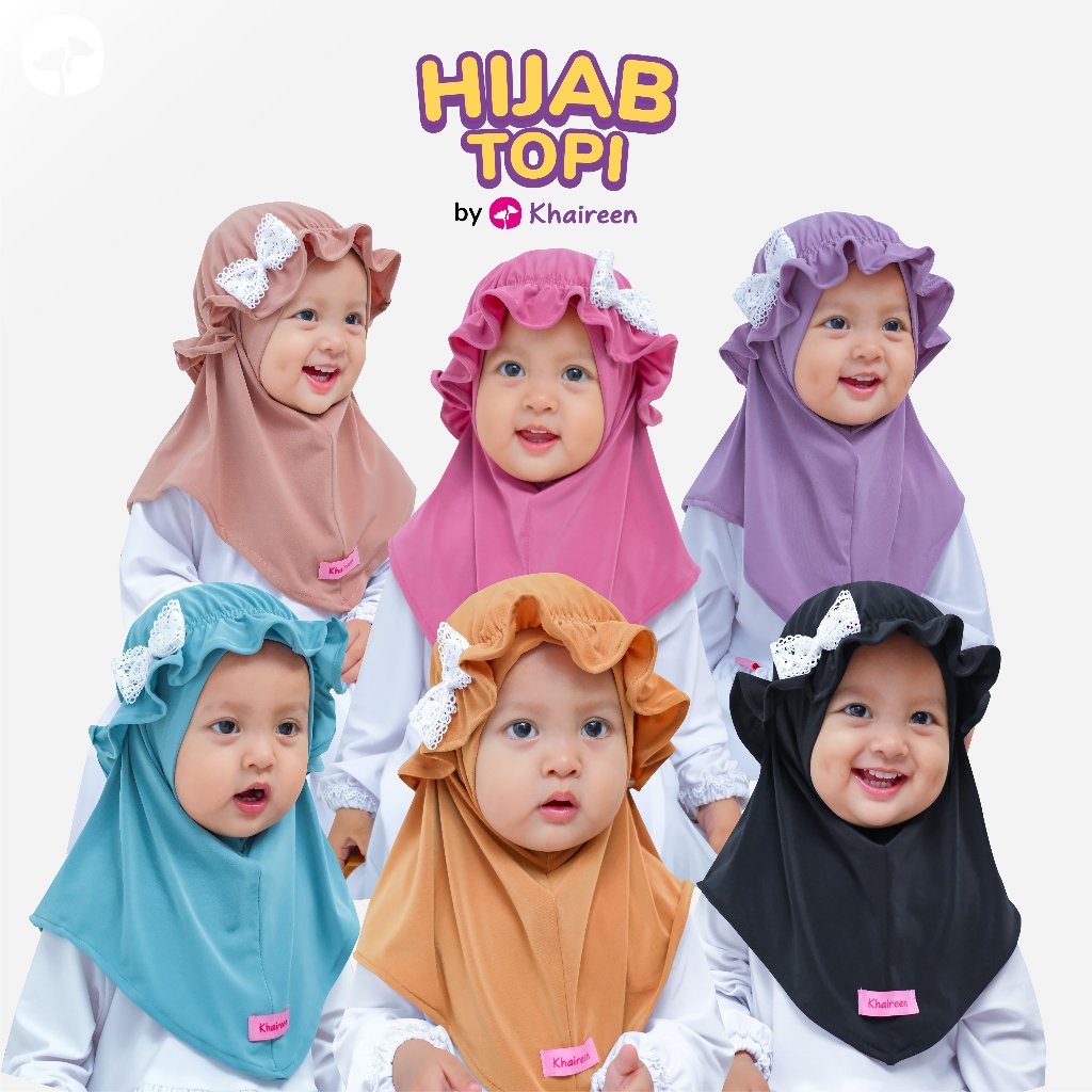 KHAIREEN Hijab Topi (0-3 tahun) Hijab Anak Jilbab Topi Hijab Bayi Jilbab Bayi