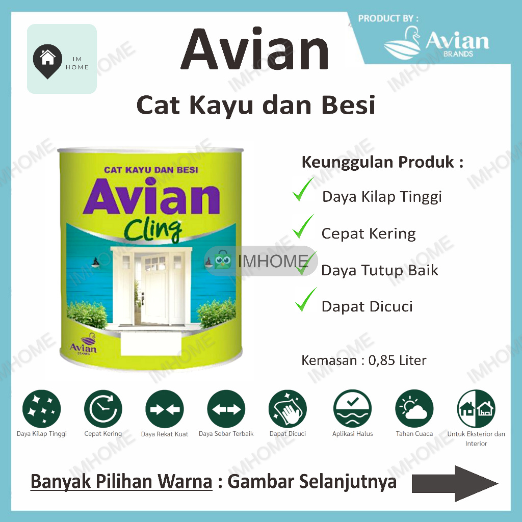 Avian Cat Kayu dan Besi 1kg Hitam/Putih, Kilap, Doff/Matte Avian Cling