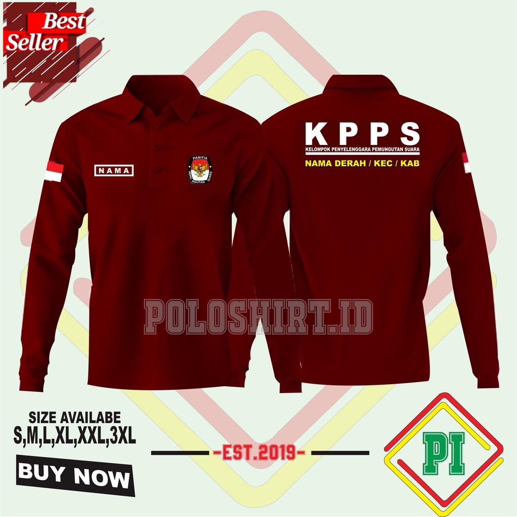 KAOS KERAH PANJANG KPPS / POLOSHIRT KAOS POLO KERAH KPPS FREE NAMA