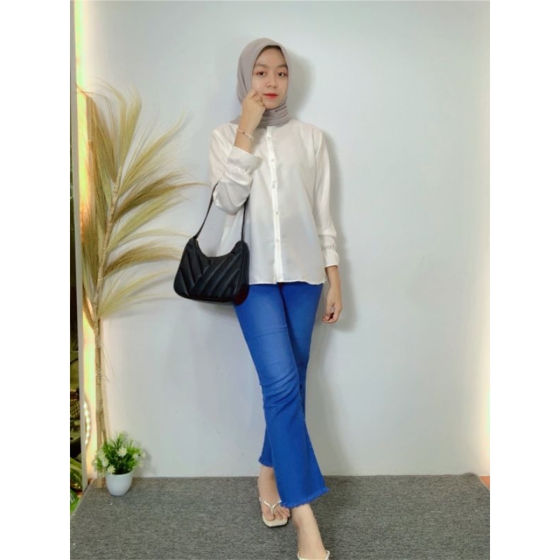 ATASAN PUTIH POLOS BAJU BLOUSE WANITA