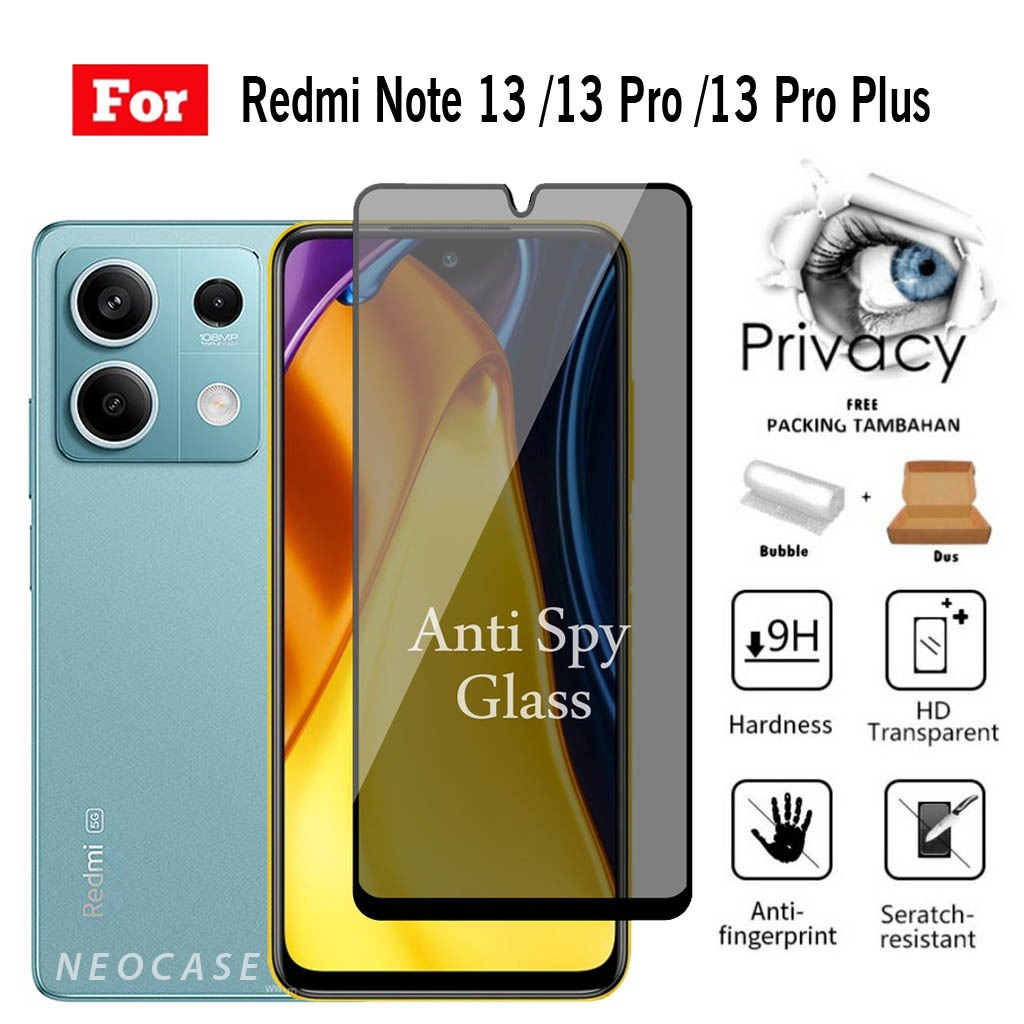 Tempered Glass Spy Redmi Note 13 5G / Note 13 Pro 5G - Anti Gores Privasi Redmi Note 13 5G / Note 13