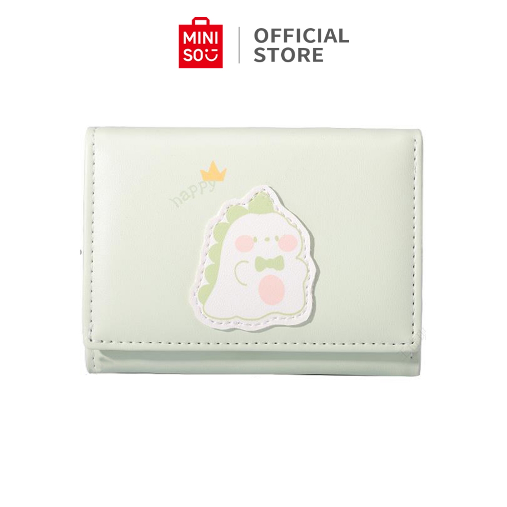 Miniso Dompet Lipat Wanita Lucu Dompet Remaja Aesthetic Cute Women's Animal Tri-fold Short Wallet