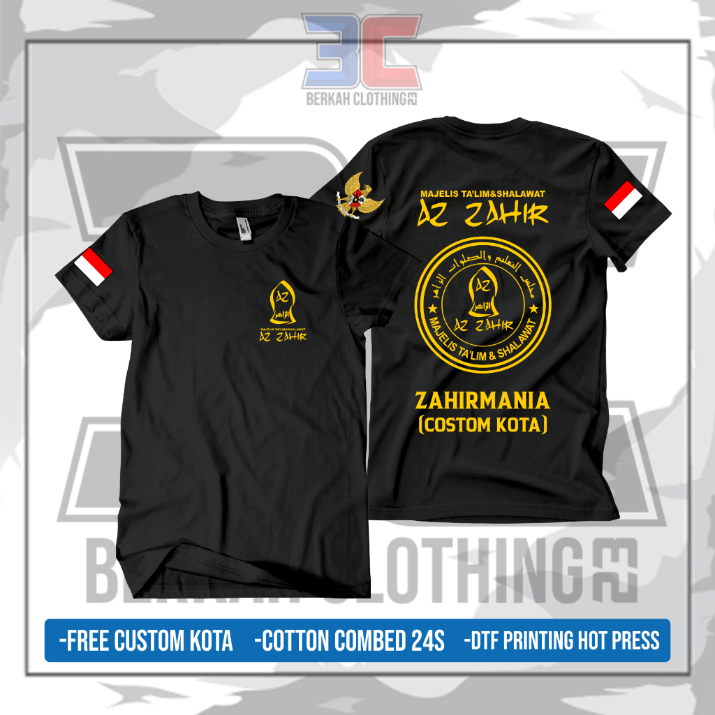 KAOS BAJU MAJELIS SHOLAWAT AZZAHIR (BAJU ZAHIRMANIA BISA COSTOM KOTA/KOMUNITAS KAMU)