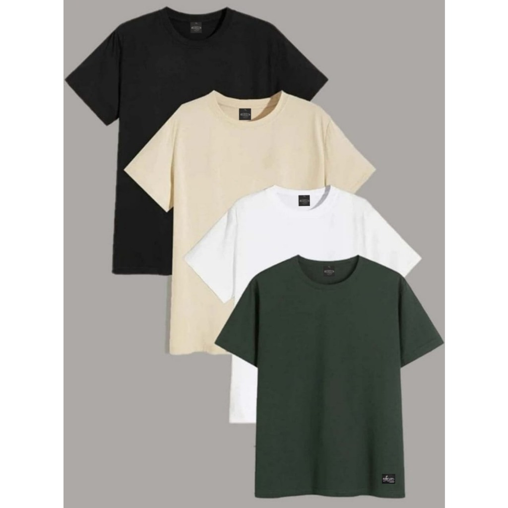 Kaos Distro Polos Pria Wanita Warna Cream Tebal Premium Termurah