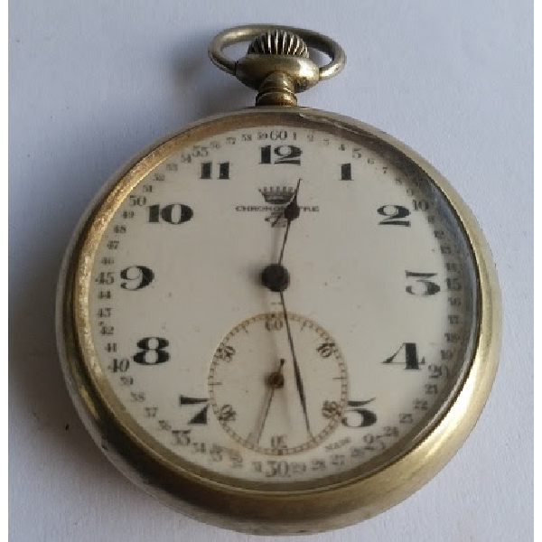 Vintage Nickel zakhorloge/ jam saku Original CHRONOMETER era 1800