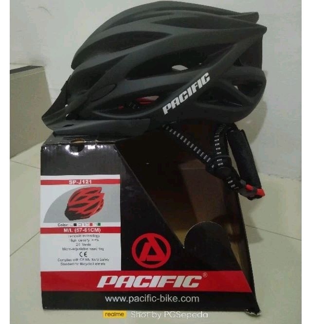 HELM SEPEDA PACIFIC SP J121 + LAMPU BELAKANG
