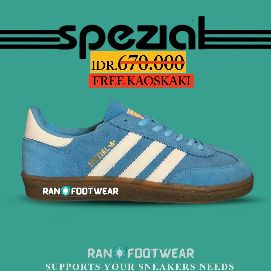 Sepatu Sneakers Casual Adi das Spezial Handball Ice Blue Premium 11 BNIB Full Tag Made In Cambodia M