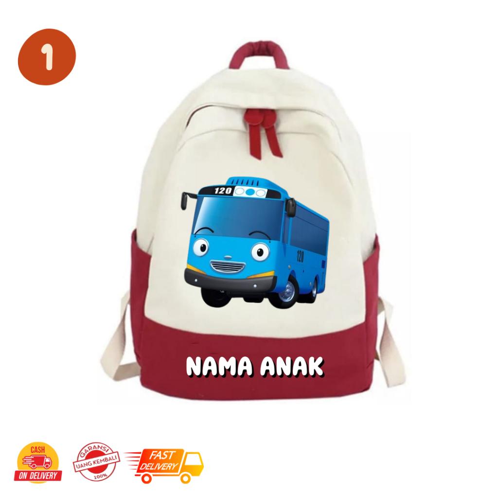 MamacaBagz / Tayo - Tas Ngaji Anak - Tas Anak Muslim - Tas Ransel Custom Anak - Tas Ransel Anak Pere