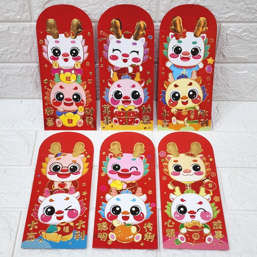 

Amplop angpao hongbao besar tebal cny imlek naga tumpuk mix