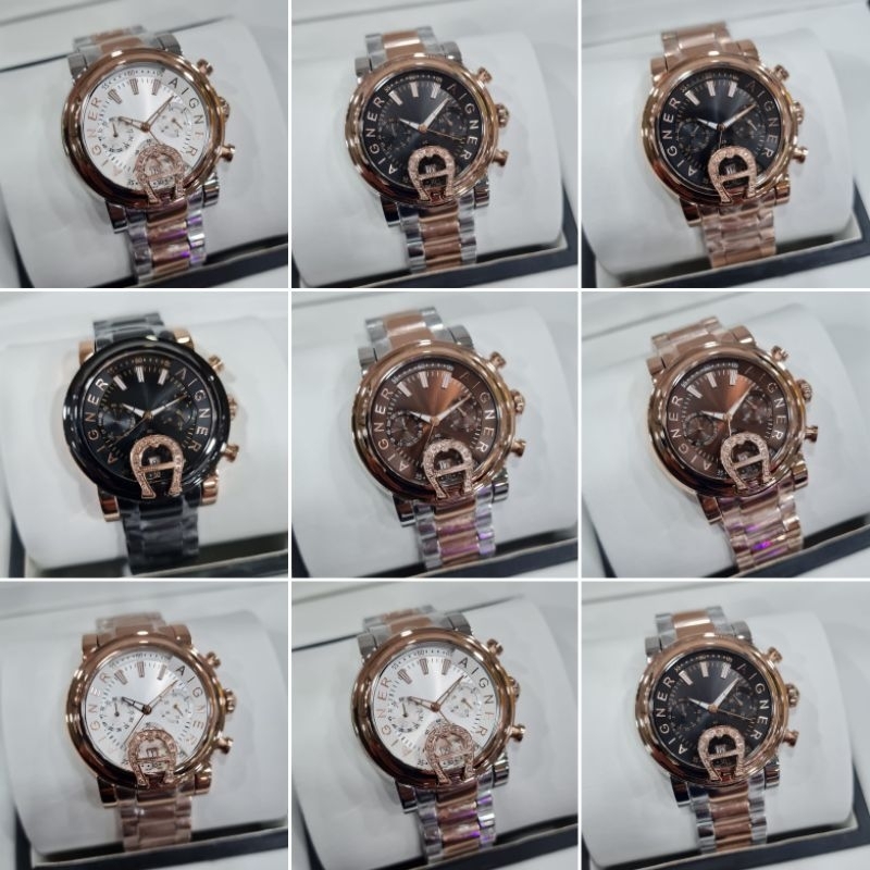 Jam Tangan Pria Wanita  Aigner Bari permata Crono