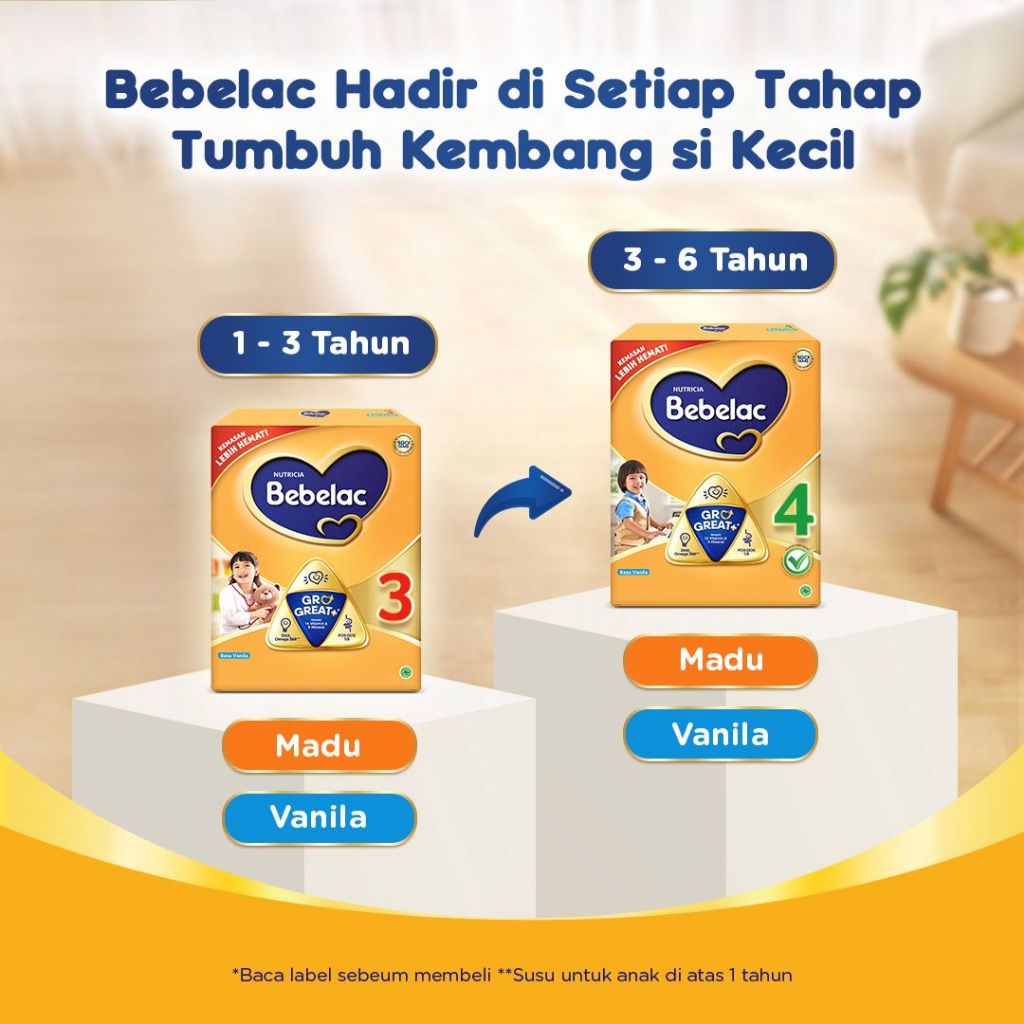 

BEBELAC 3 USIA 1-3 TAHUN MADU/VANILA 1800g SUSU FORMULA BAYI BUBUK