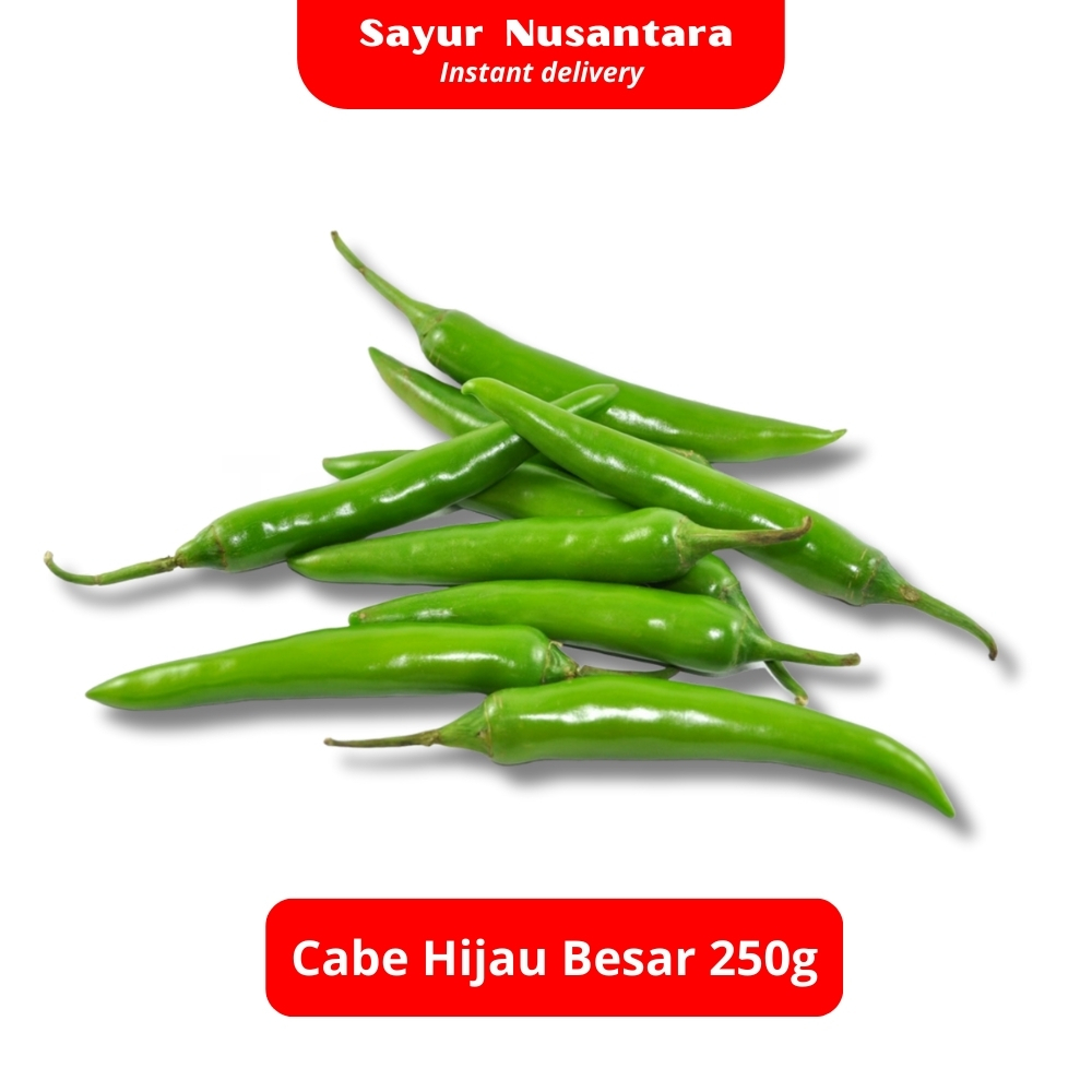 

Cabe Besar Hijau 250gr -Sayur Nusantara KIRIM INSTANT