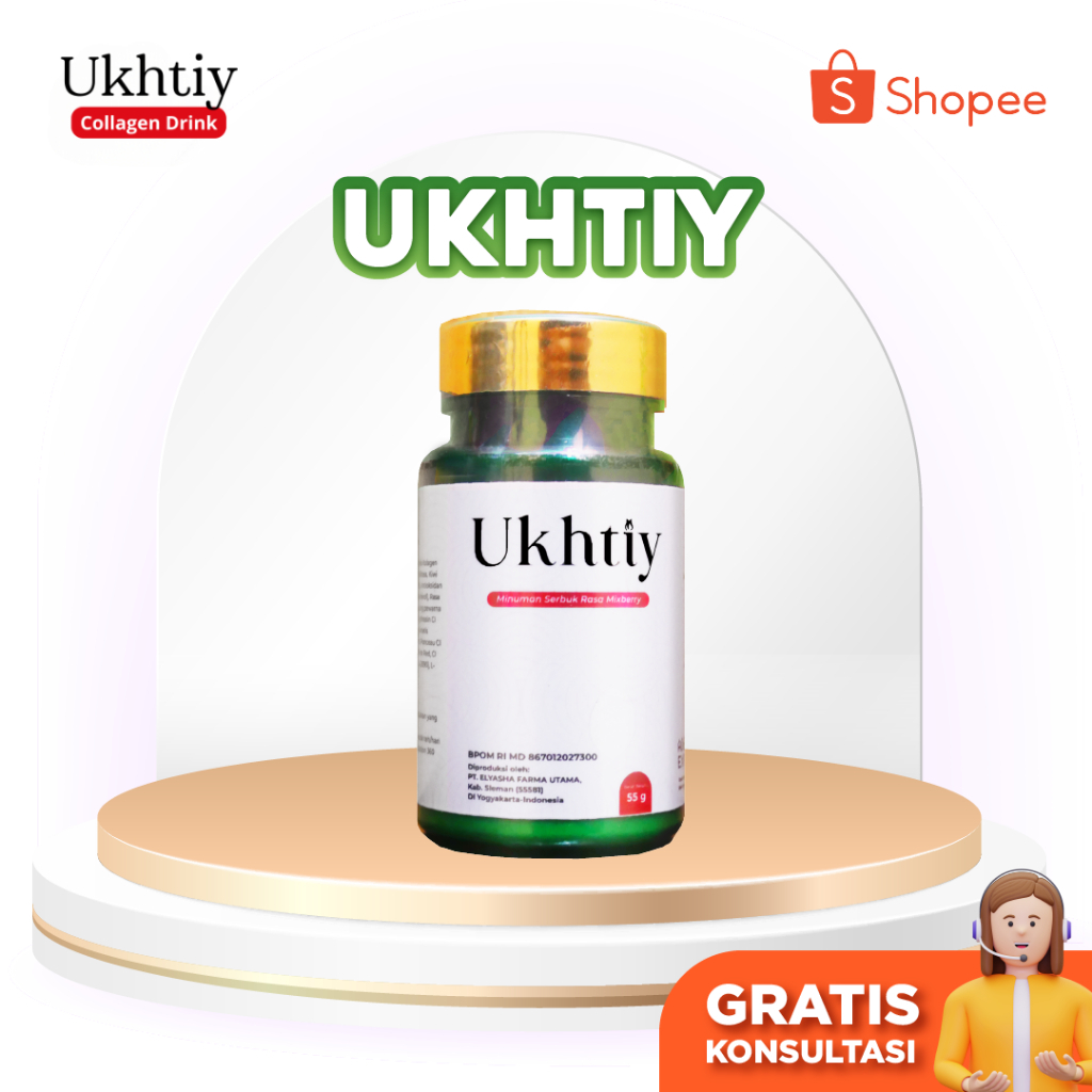 Ukhtiy Collagen - Memutihkan & Melembabkan Wajah dan Badan - Collagen Beauty Drink BPOM dan HALAL