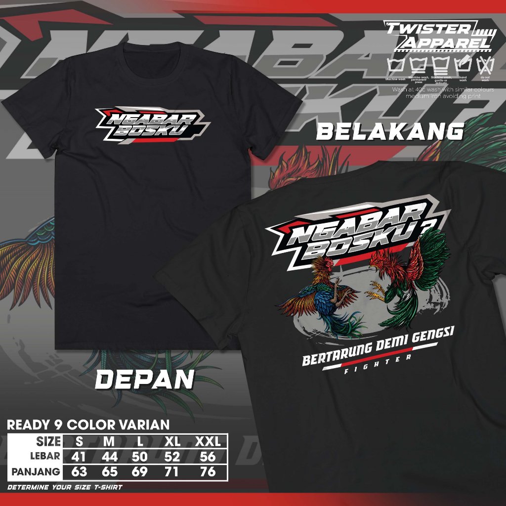 Kaos Petarung Ayam Fighter Ngabar Bosku Bertarung Demi Gengsi Baju Komunitas Ayam Bangkok - TWA275