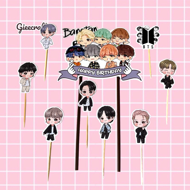 Cake Topper BTS / Topper Kue BTS / Hiasan Kue BTS / KPOP - BTS