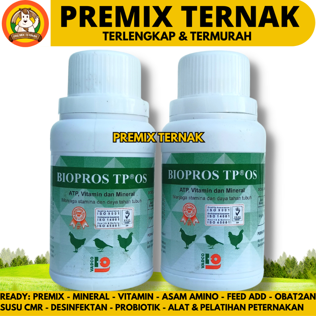 BIOPROS TP OS 100ml - A.T.P Vitamin Mineral, Obat Daya Tahan Tubuh Ayam Unggas - Like Biosan Tp Oral