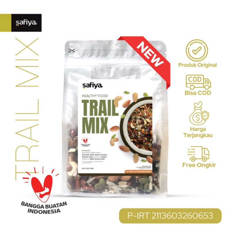 

COD MAKASSAR Trail Mix Safiya 1 kg 500 gram Premium | With Almond Mete Nut Seed Dried Fruit Makanan Sehat & Cemilan Diet