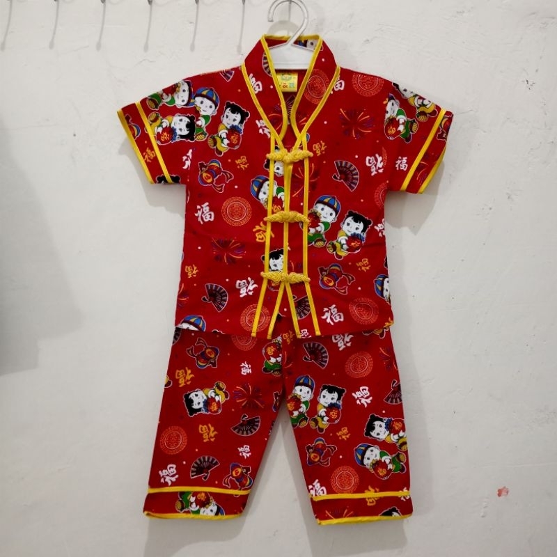 Setelan Baju Cina Celana Panjang Anak Laki/Perempuan