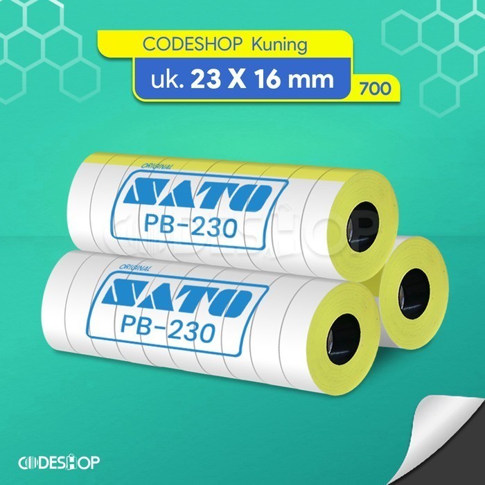 

Codeshop Label SATO 23x16 mm 2 Kolom 700 Pcs Hand Labeler PB2-230