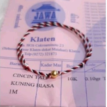 Gelang Tali Tridatu Variasi  Emas1 0,1gram 10karat