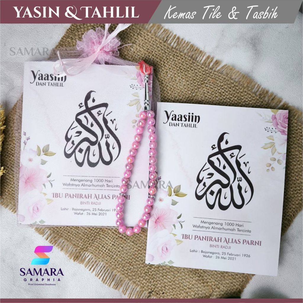 Yasin tahlil buku Yasin tahlil 40 hari 100 hari custom foto almarhum PEONY 4